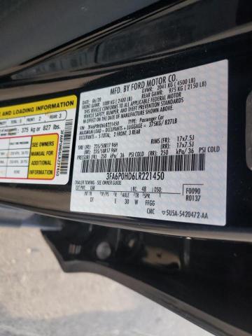 Photo 10 from auction – 2020 FORD FUSION SE with VIN 3FA6P0HD6LR221450