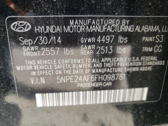 Photo 10 from auction – 2015 HYUNDAI SONATA SE with VIN 5NPE24AF6FH098781