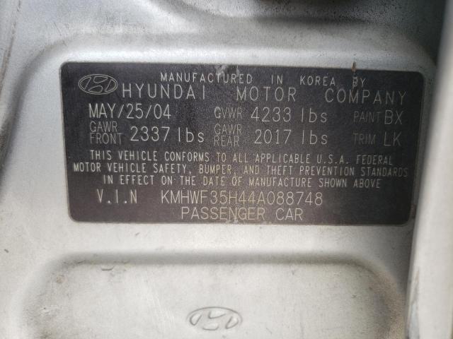 Photo 10 from auction – 2004 HYUNDAI SONATA GLS with VIN KMHWF35H44A088748
