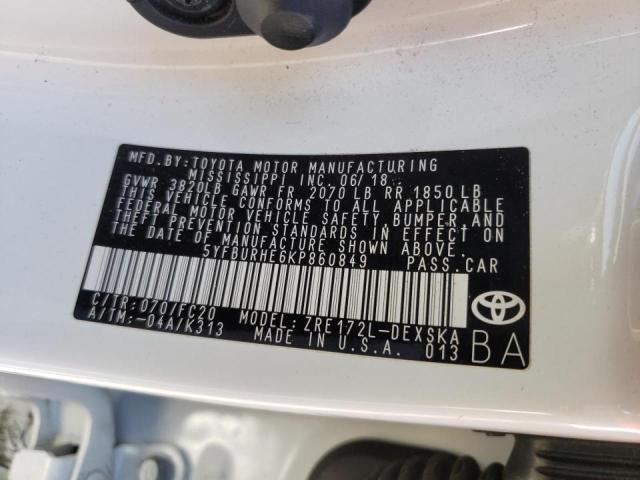 Photo 10 from auction – 2019 TOYOTA COROLLA L with VIN 5YFBURHE6KP860849
