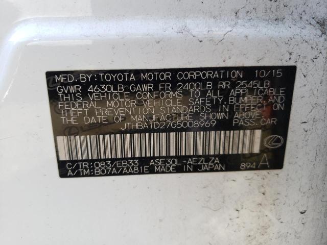 Photo 10 from auction – 2016 LEXUS IS 200T with VIN JTHBA1D27G5008969