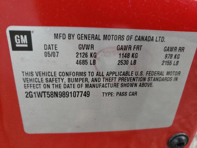 Photo 10 from auction – 2008 CHEVROLET IMPALA LT with VIN 2G1WT58N989107749