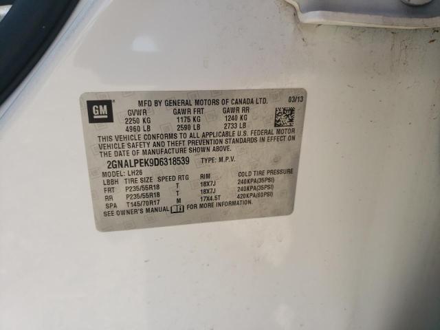 Photo 10 from auction – 2013 CHEVROLET EQUINOX LT with VIN 2GNALPEK9D6318539
