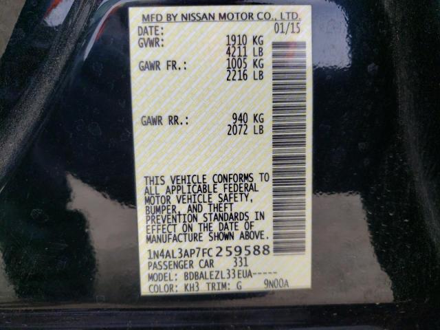 Photo 10 from auction – 2015 NISSAN ALTIMA 2.5 with VIN 1N4AL3AP7FC259588