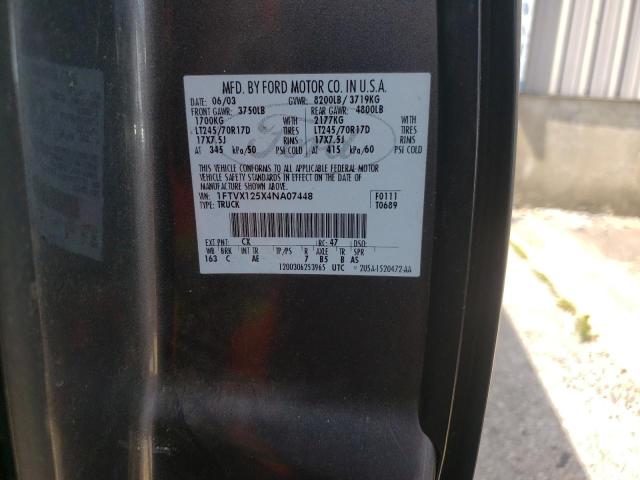 Photo 10 from auction – 2004 FORD F150 with VIN 1FTVX125X4NA07448