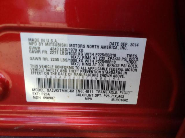 Photo 10 from auction – 2015 MITSUBISHI OUTLANDER with VIN 4A4AP3AU5FE009154
