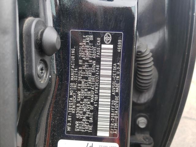 Photo 10 from auction – 2014 TOYOTA CAMRY L with VIN 4T1BF1FK3EU374748