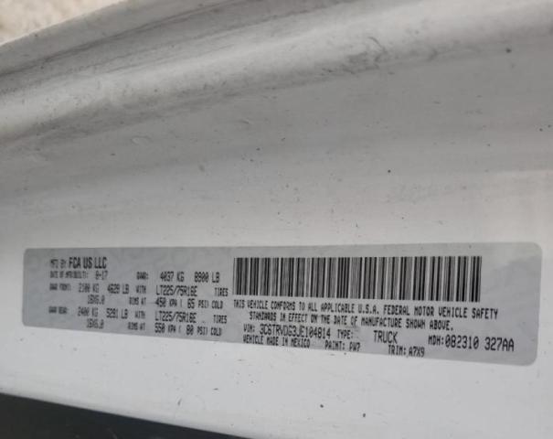Photo 10 from auction – 2018 RAM PROMASTER with VIN 3C6TRVDG3JE104814