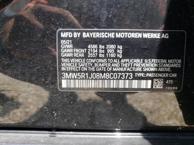 Photo 10 from auction – 2021 BMW 330I with VIN 3MW5R1J08M8C07373