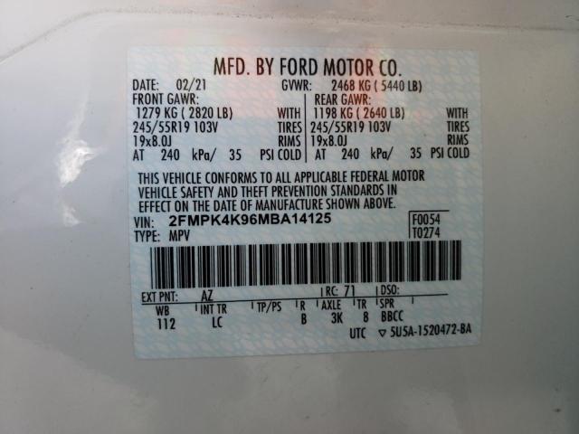 Photo 10 from auction – 2021 FORD EDGE TITAN with VIN 2FMPK4K96MBA14125