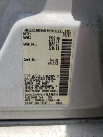 Photo 10 from auction – 2015 NISSAN ALTIMA 2.5 with VIN 1N4AL3AP9FC498964