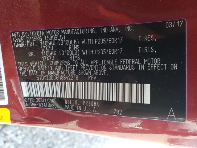 Photo 10 from auction – 2017 TOYOTA SIENNA XLE with VIN 5TDYZ3DC6HS842218