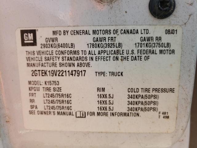 Photo 10 from auction – 2002 GMC NEW SIERRA with VIN 2GTEK19V221147917