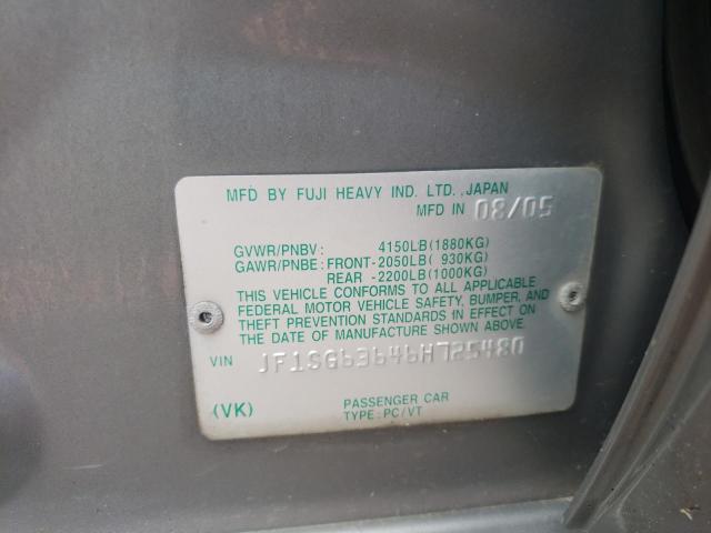 Photo 10 from auction – 2006 SUBARU FORESTER 2 with VIN JF1SG63646H725480