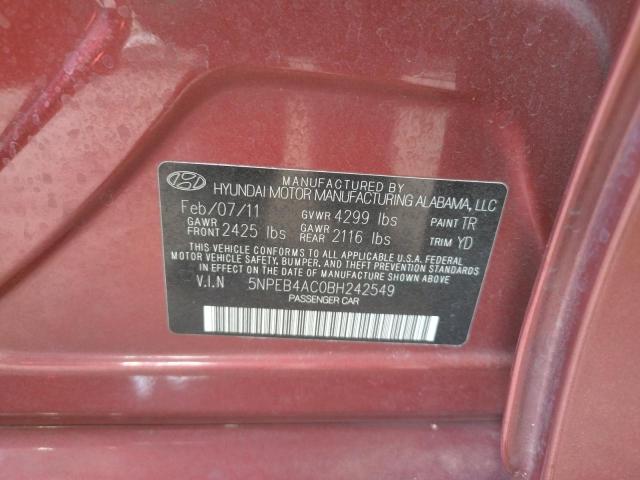 Photo 10 from auction – 2011 HYUNDAI SONATA GLS with VIN 5NPEB4AC0BH242549