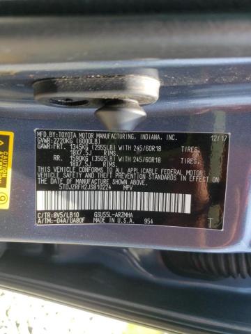 Photo 10 from auction – 2018 TOYOTA HIGHLANDER with VIN 5TDJZRFH2JS810224