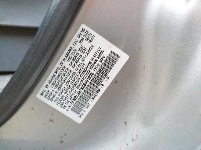 Photo 10 from auction – 2006 HONDA ODYSSEY EX with VIN 5FNRL387X6B461895