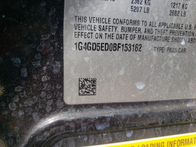 Photo 10 from auction – 2011 BUICK LACROSSE C with VIN 1G4GD5ED0BF153162