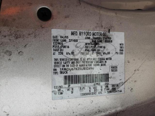 Photo 10 from auction – 2005 FORD EXPLORER S with VIN 1FMDU67K35UB52494