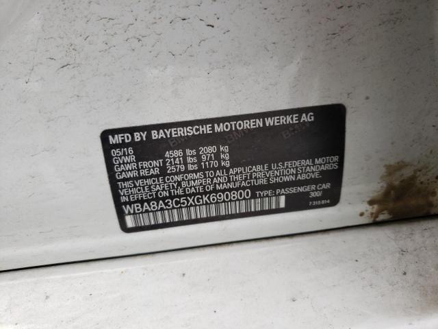 Photo 10 from auction – 2016 BMW 320 XI with VIN WBA8A3C5XGK690800