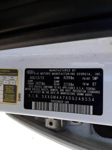 Photo 10 from auction – 2013 KIA OPTIMA LX with VIN 5XXGM4A76DG248554