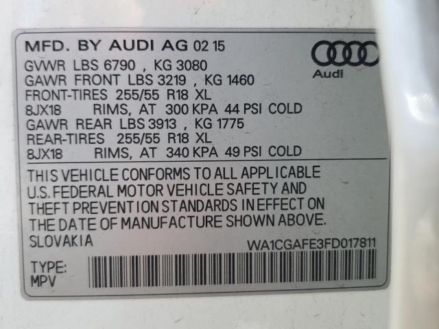 Foto 10 de la subasta – 2015 AUDI Q7 PREMIUM con VIN WA1CGAFE3FD017811