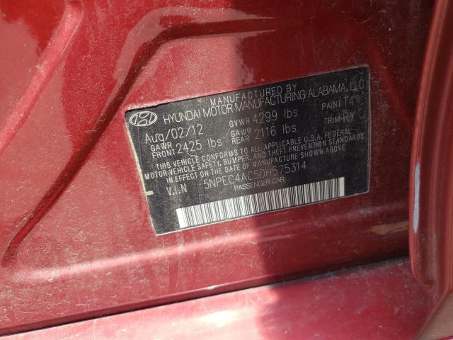 Photo 10 from auction – 2013 HYUNDAI SONATA SE with VIN 5NPEC4AC5DH575314