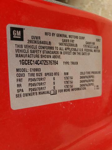Photo 10 from auction – 2007 CHEVROLET SILVERADO with VIN 1GCEC14C47Z576784