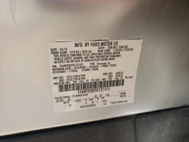 Photo 10 from auction – 2015 FORD TAURUS SEL with VIN 1FAHP2E82FG127475