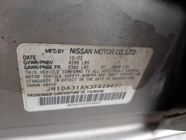 Photo 10 from auction – 2003 NISSAN MAXIMA GLE with VIN JN1DA31AX3T429420