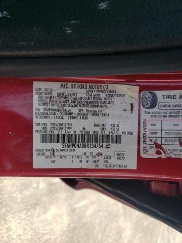 Photo 10 from auction – 2011 FORD FUSION SE with VIN 3FAHP0HA0BR134754