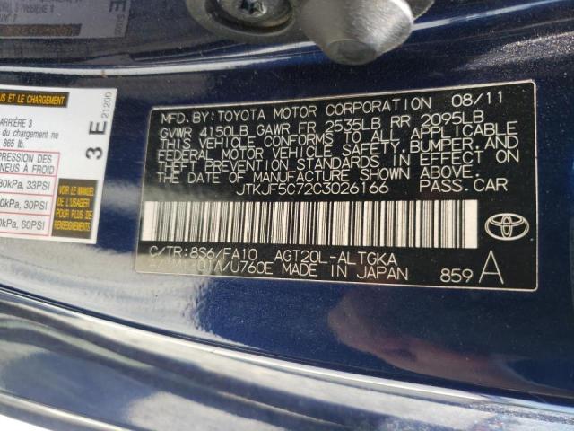 Photo 10 from auction – 2012 TOYOTA SCION TC with VIN JTKJF5C72C3026166