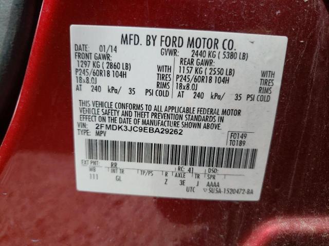 Photo 10 from auction – 2014 FORD EDGE SEL with VIN 2FMDK3JC9EBA29262