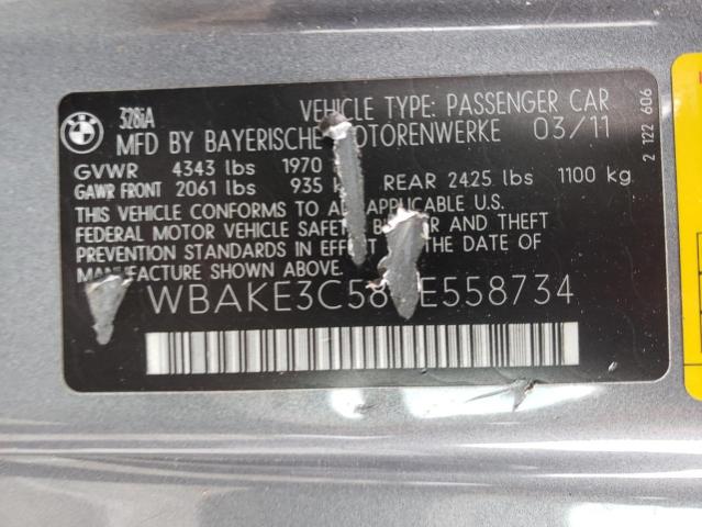 Photo 10 from auction – 2011 BMW 328 I with VIN WBAKE3C58BE558734