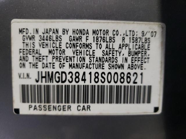 Photo 10 from auction – 2008 HONDA FIT with VIN JHMGD38418S008621