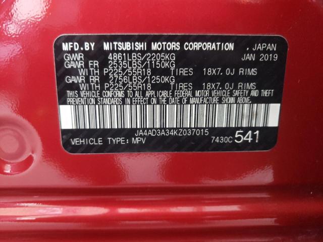 Photo 10 from auction – 2019 MITSUBISHI OUTLANDER with VIN JA4AD3A34KZ037015