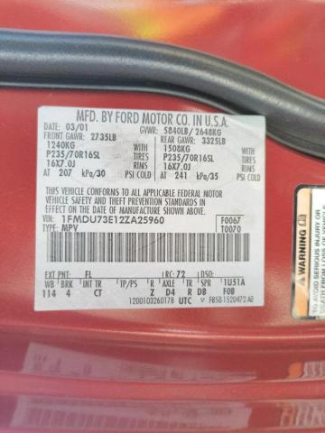 Photo 10 from auction – 2002 FORD EXPLORER X with VIN 1FMDU73E12ZA25960