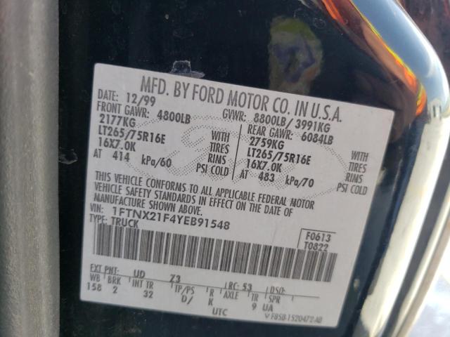 Photo 10 from auction – 2000 FORD F250 SUPER with VIN 1FTNX21F4YEB91548