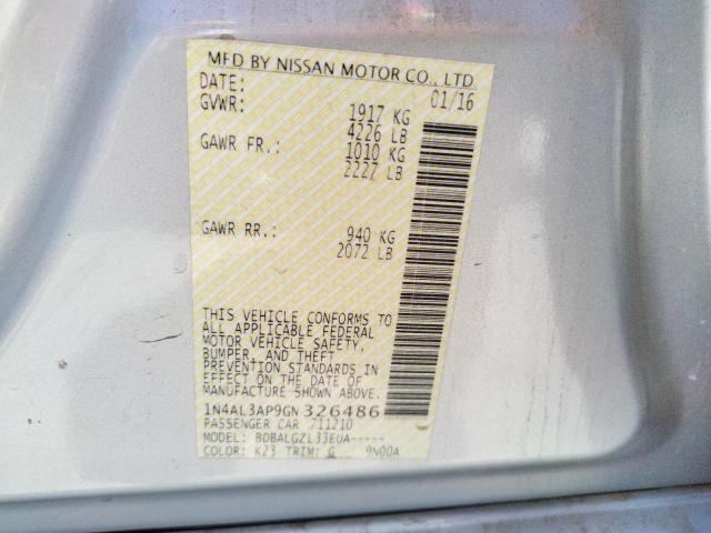 Photo 10 from auction – 2016 NISSAN ALTIMA 2.5 with VIN 1N4AL3AP9GN326486