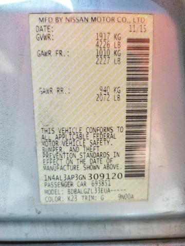 Photo 10 from auction – 2016 NISSAN ALTIMA 2.5 with VIN 1N4AL3AP3GN309120