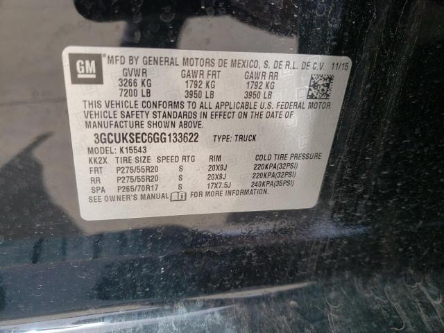 Photo 10 from auction – 2016 CHEVROLET SILVERADO with VIN 3GCUKSEC6GG133622