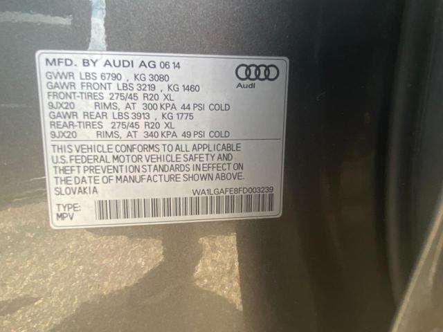 Photo 10 from auction – 2015 AUDI Q7 PREMIUM with VIN WA1LGAFE8FD003239