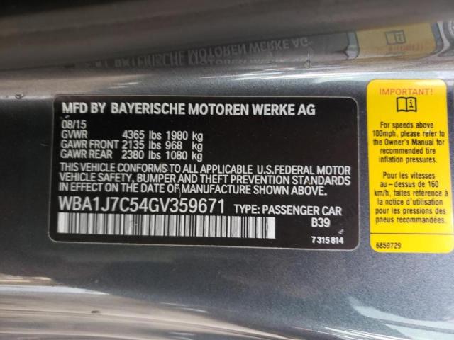 Photo 10 from auction – 2016 BMW M235I with VIN WBA1J7C54GV359671