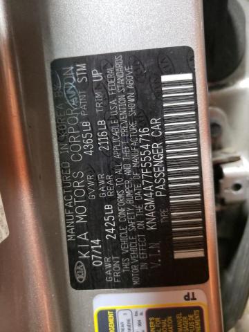 Photo 10 from auction – 2015 KIA OPTIMA LX with VIN KNAGM4A77F5554716