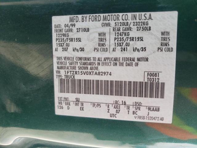 Photo 10 from auction – 1999 FORD RANGER SUP with VIN 1FTZR15V0XTA82974