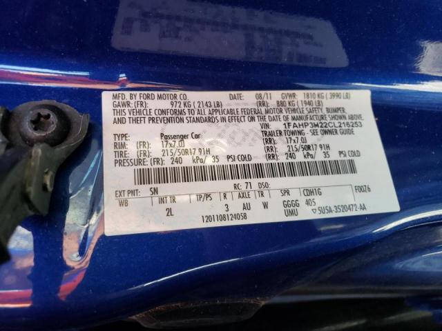 Photo 10 from auction – 2012 FORD FOCUS SEL with VIN 1FAHP3H22CL216253