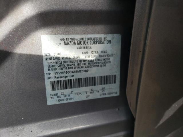 Photo 10 from auction – 2008 MAZDA 6 I with VIN 1YVHP80C485M23289