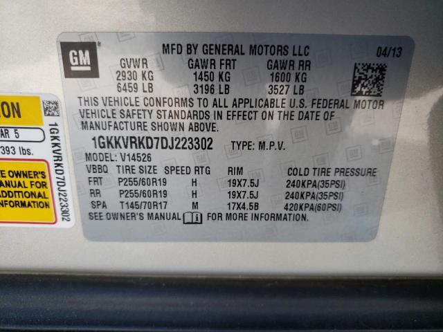 Photo 10 from auction – 2013 GMC ACADIA SLT with VIN 1GKKVRKD7DJ223302