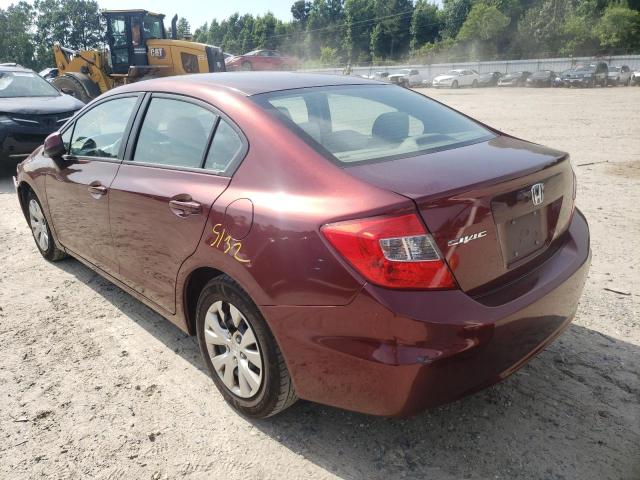 Photo 3 from auction – 2012 HONDA CIVIC LX with VIN 19XFB2F52CE393014