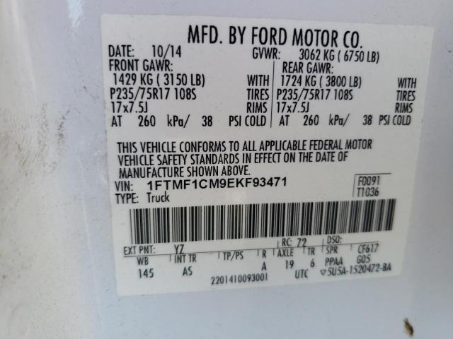Photo 10 from auction – 2014 FORD F150 with VIN 1FTMF1CM9EKF93471